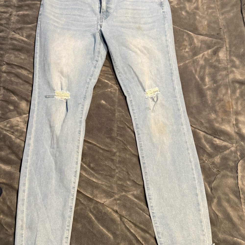 Light Blue Distressed Jeans